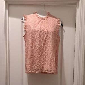 Elegant Lace Sleeveless Top - Pink